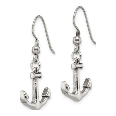 Stainless Steel Anchor Dangle Earrings – view 4