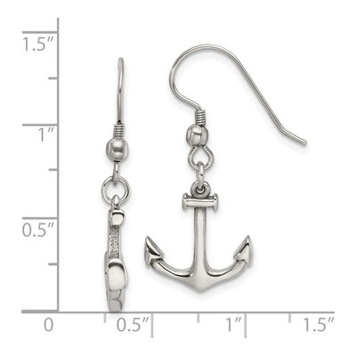 Stainless Steel Anchor Dangle Earrings – view 5