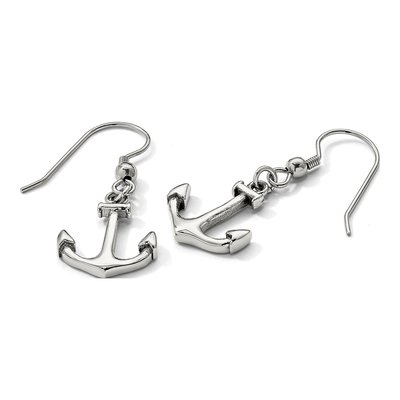 Stainless Steel Anchor Dangle Earrings – view 6