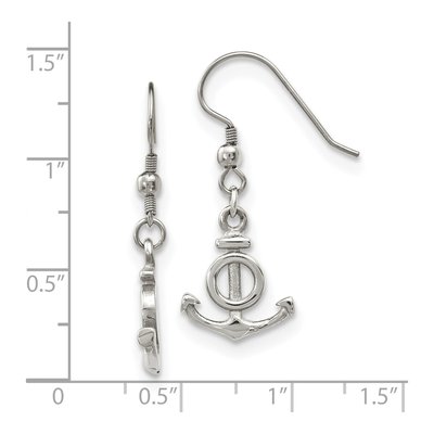 Stainless Steel Anchor Dangle Earrings – view 4