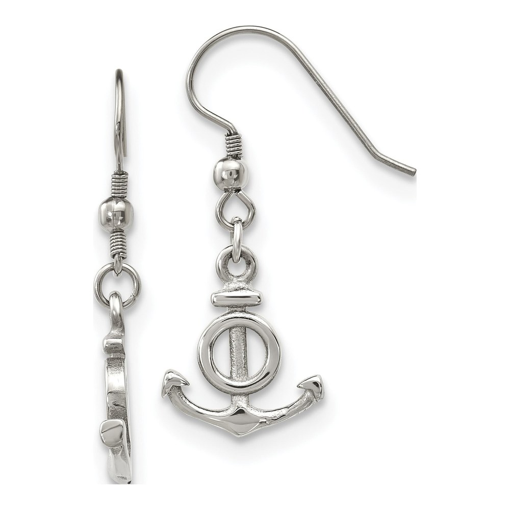 Stainless Steel Anchor Dangle Earrings