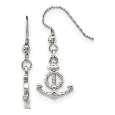 Stainless Steel Anchor Dangle Earrings