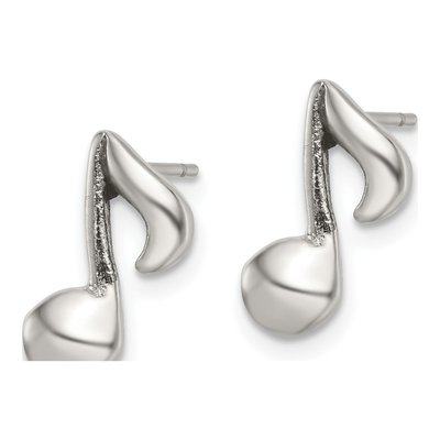Stainless Steel Music Note Stud Earrings – view 4