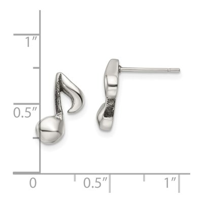 Stainless Steel Music Note Stud Earrings – view 6