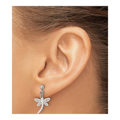 Stainless Steel Dragonfly Dangle Earrings – view 5