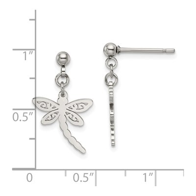Stainless Steel Dragonfly Dangle Earrings – view 6