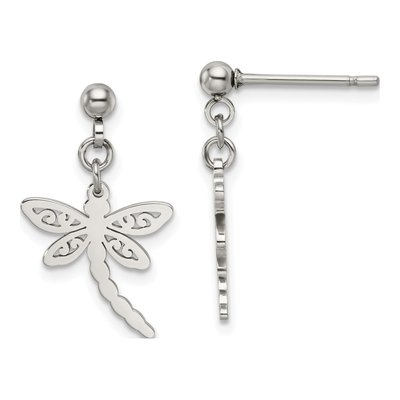 Stainless Steel Dragonfly Dangle Earrings