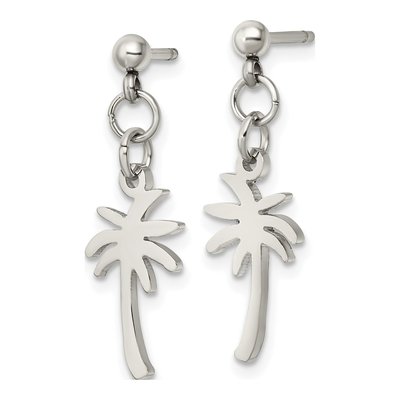 Stainless Steel Palm Tree Dangle Earrings – view 4