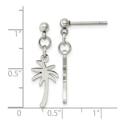 Stainless Steel Palm Tree Dangle Earrings – view 6