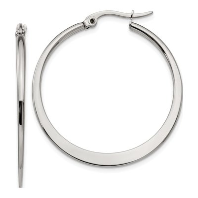 Stainless Steel 36mm Hoop Earrings
