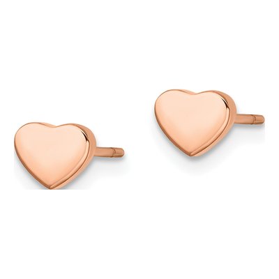 Stainless Steel IP Heart Stud Earrings – view 4
