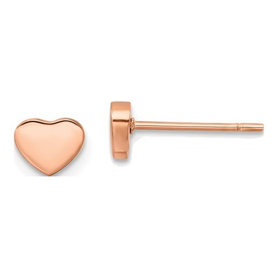 Stainless Steel IP Heart Stud Earrings