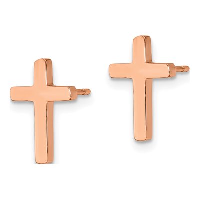Stainless Steel IP Cross Stud Earrings – view 4