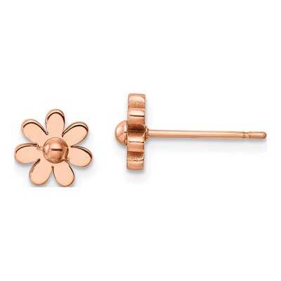 Stainless Steel Flower Stud Earrings