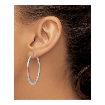 Stainless Steel 40mm Hoop Earrings – view 5