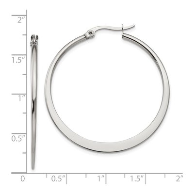 Stainless Steel 40mm Hoop Earrings – view 6