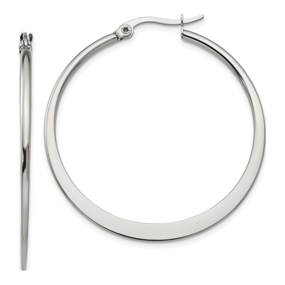 Stainless Steel 40mm Hoop Earrings