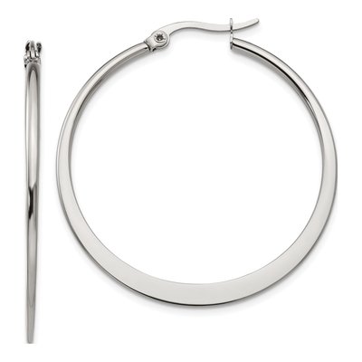Stainless Steel 40mm Hoop Earrings