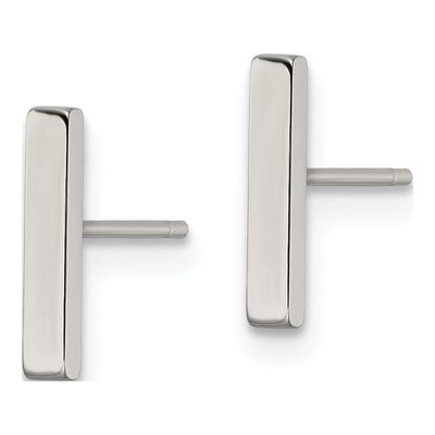 Stainless Steel Bar Stud Earrings – view 3