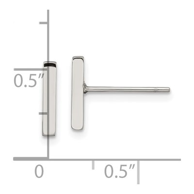 Stainless Steel Bar Stud Earrings – view 5