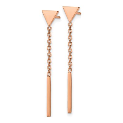 Stainless Steel IP Bar Triangle Dangle Earrings – view 4