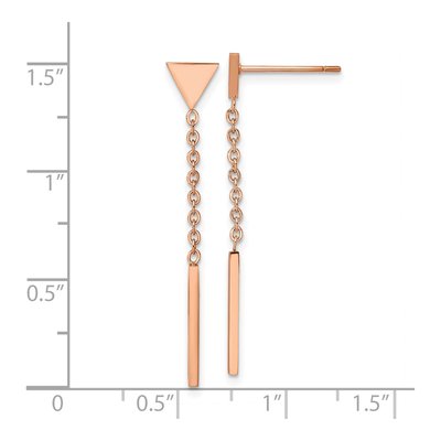 Stainless Steel IP Bar Triangle Dangle Earrings – view 6