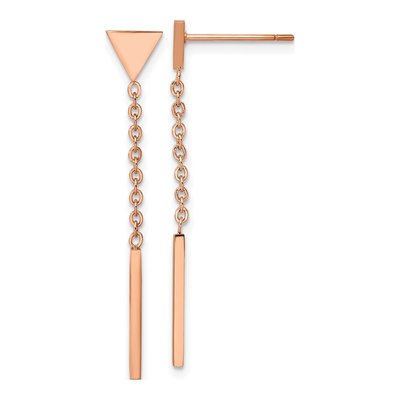 Stainless Steel IP Bar Triangle Dangle Earrings