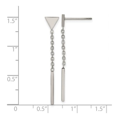 Stainless Steel Bar Triangle Dangle Earrings – view 4
