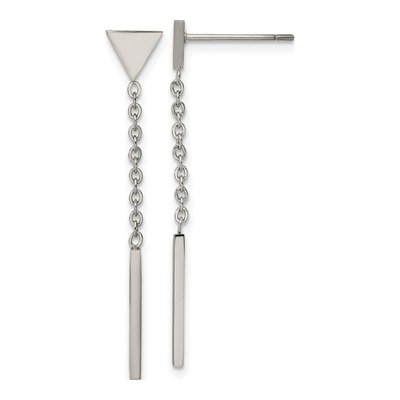 Stainless Steel Bar Triangle Dangle Earrings