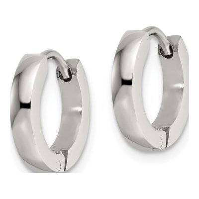 Stainless Steel 13mm Huggie Hoop Earrings – view 3