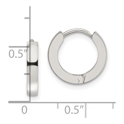 Stainless Steel 13mm Huggie Hoop Earrings – view 5