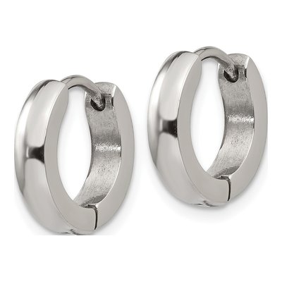 Stainless Steel 13mm Huggie Hoop Earrings – view 3