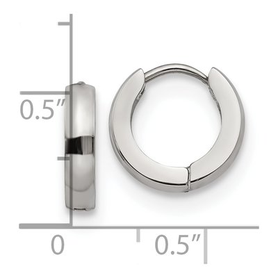 Stainless Steel 13mm Huggie Hoop Earrings – view 5