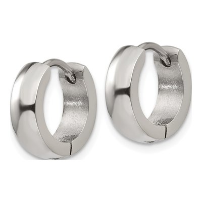 Stainless Steel 13mm Huggie Hoop Earrings – view 3