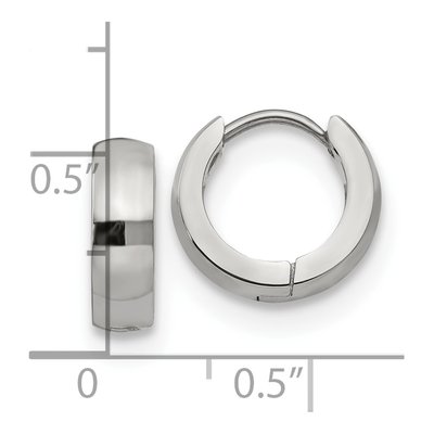 Stainless Steel 13mm Huggie Hoop Earrings – view 5