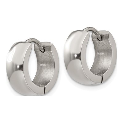 Stainless Steel 13mm Huggie Hoop Earrings – view 3