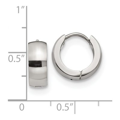 Stainless Steel 13mm Huggie Hoop Earrings – view 5