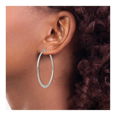 Stainless Steel 43mm Hoop Earrings – view 5