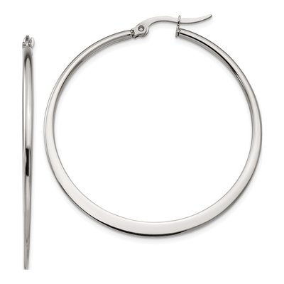 Stainless Steel 43mm Hoop Earrings