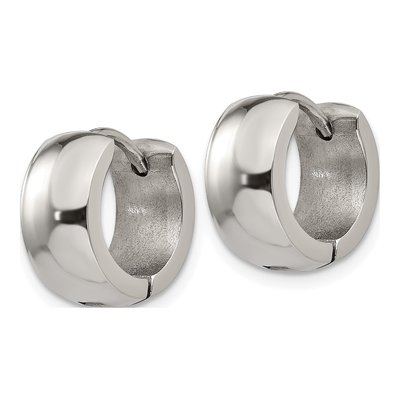 Stainless Steel 13mm Huggie Hoop Earrings – view 3