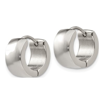 Stainless Steel 13mm Huggie Hoop Earrings – view 3