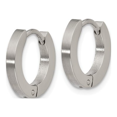 Stainless Steel 13mm Huggie Hoop Earrings – view 3