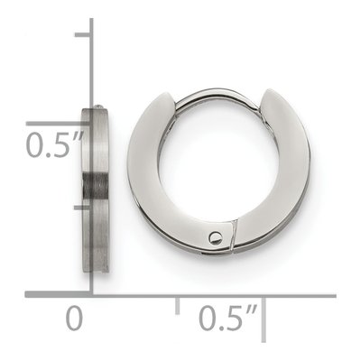 Stainless Steel 13mm Huggie Hoop Earrings – view 5