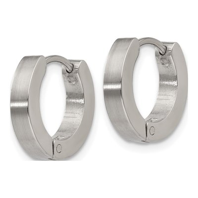 Stainless Steel 13mm Huggie Hoop Earrings – view 3