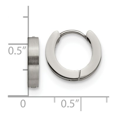 Stainless Steel 13mm Huggie Hoop Earrings – view 5
