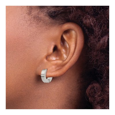 Stainless Steel 13mm Huggie Hoop Earrings – view 4