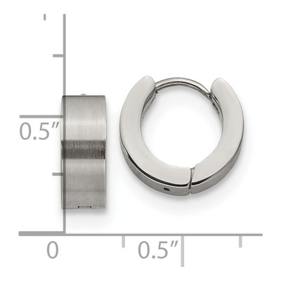 Stainless Steel 13mm Huggie Hoop Earrings – view 5
