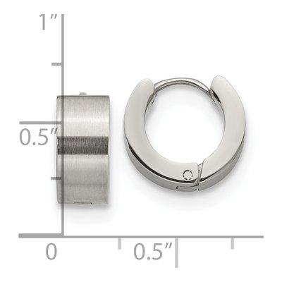 Stainless Steel 13mm Huggie Hoop Earrings – view 5