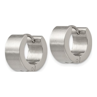 Stainless Steel 13mm Huggie Hoop Earrings – view 3