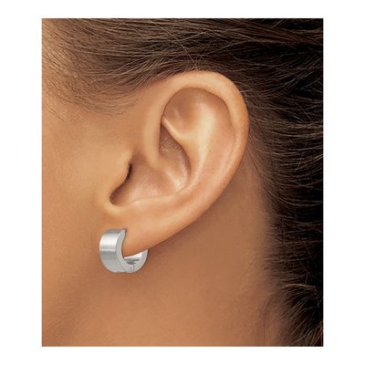 Stainless Steel 13mm Huggie Hoop Earrings – view 4